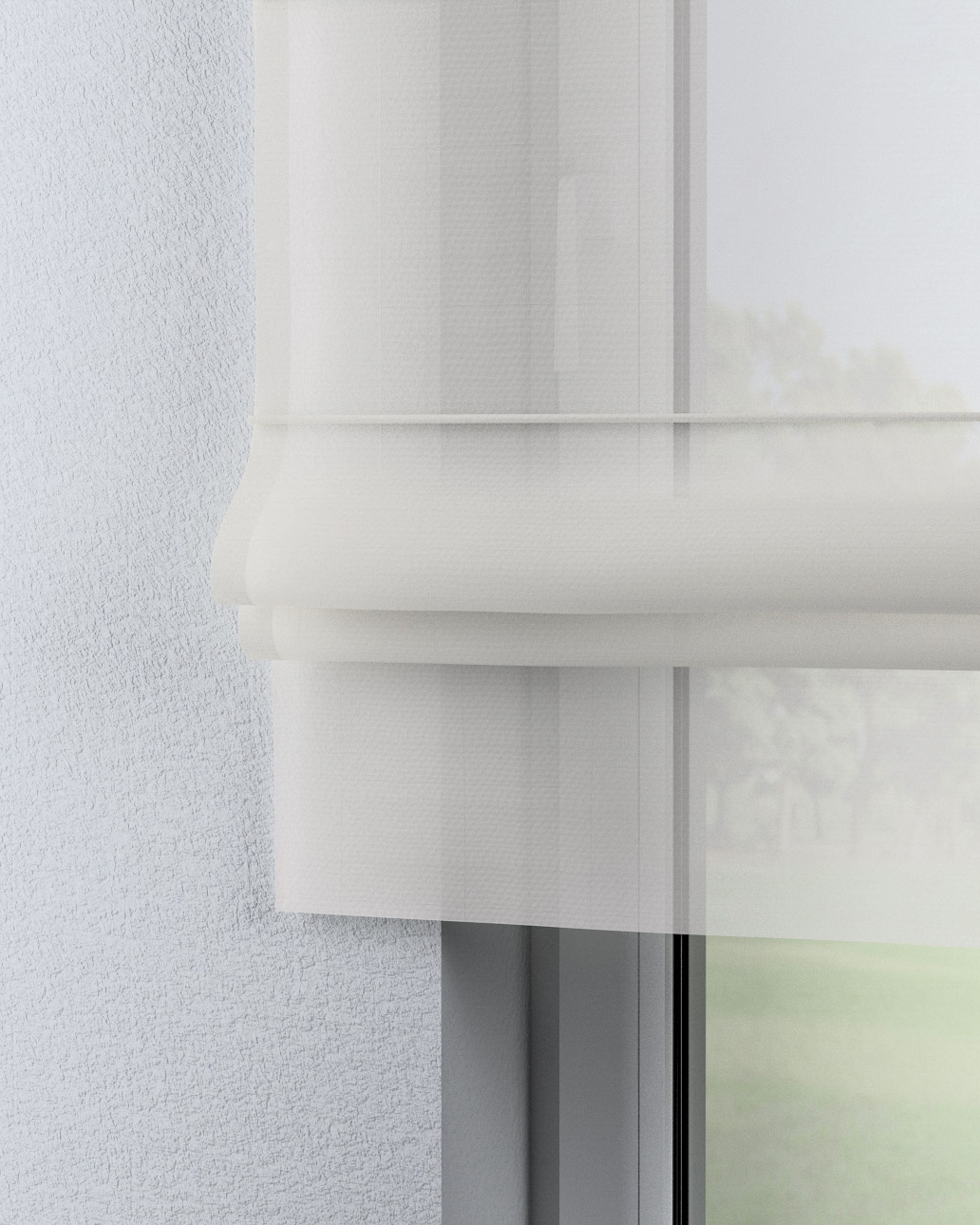 Liftgardin Modena Med rett kappe farge krem stoff lysgjennomtrengende, blank (hover)