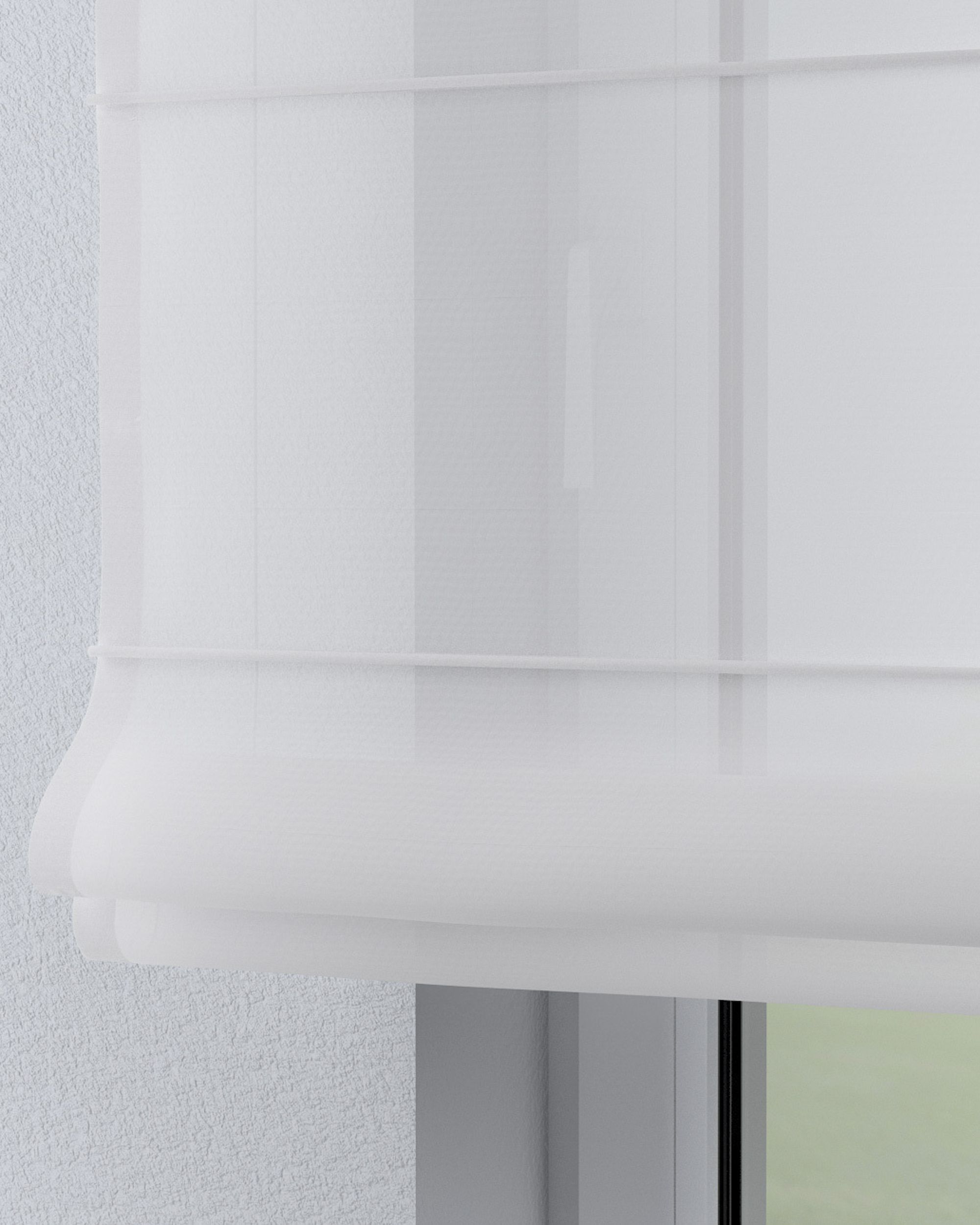 Liftgardin Palermo Med stropper til gardinstang farge krem stoff lysgjennomtrengende, grov (hover)