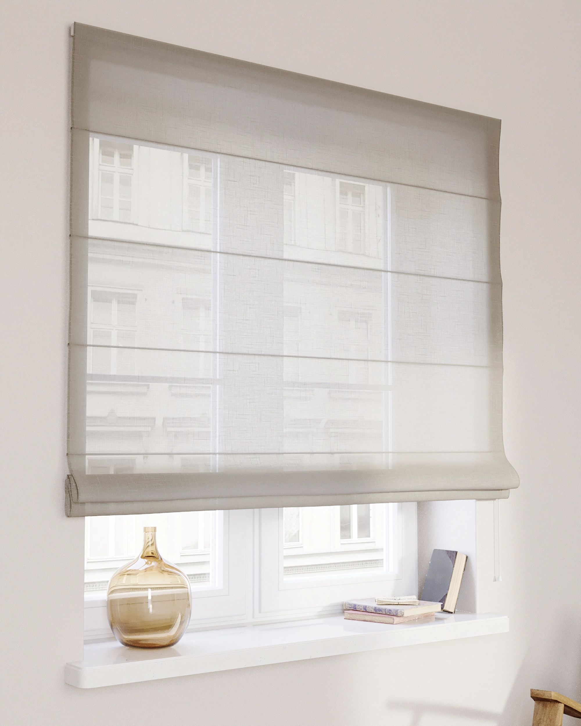 Liftgardin Capri  farge beige stoff lysgjennomtrengende, grov