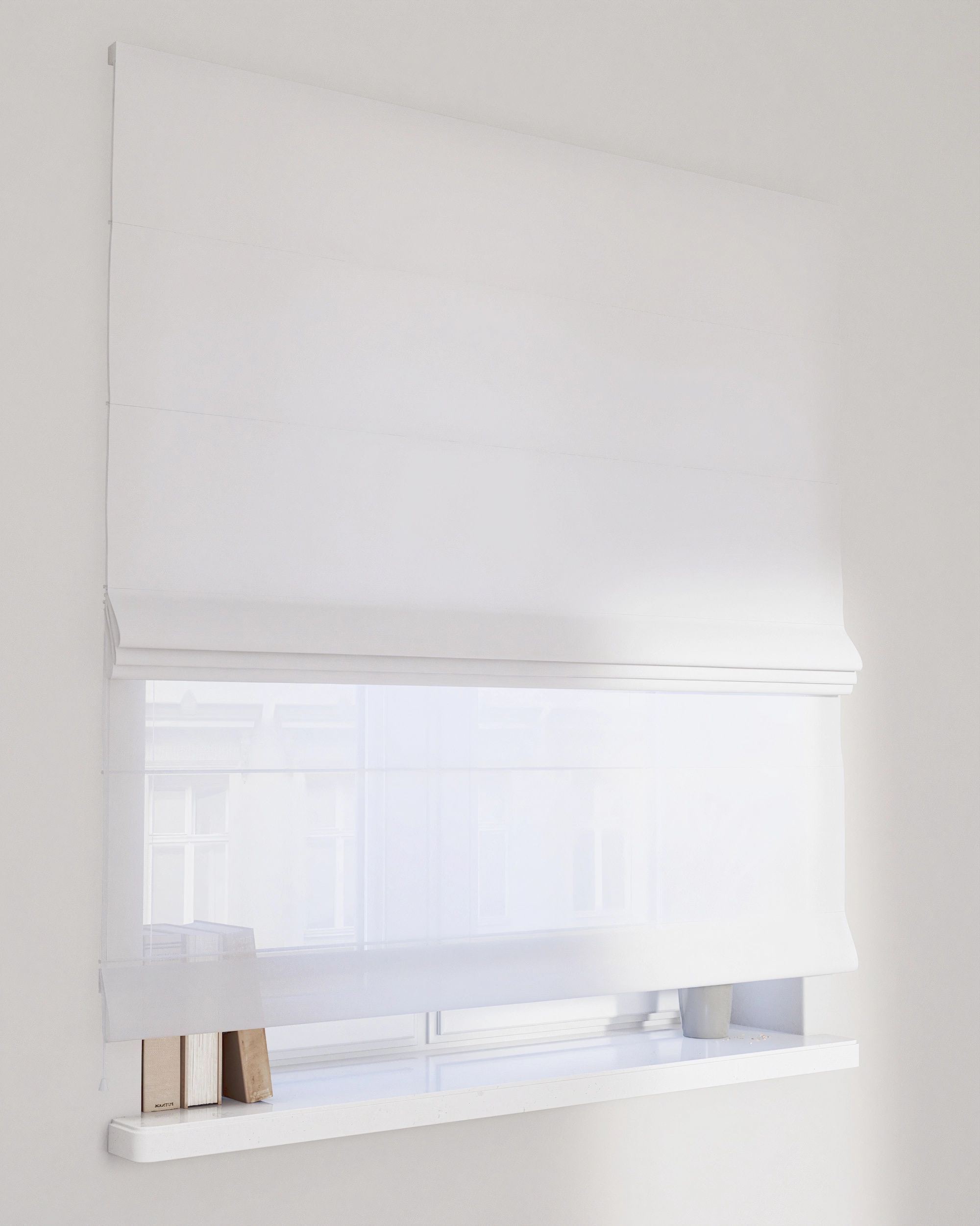 Duo med ensfarvet voile farge hvit