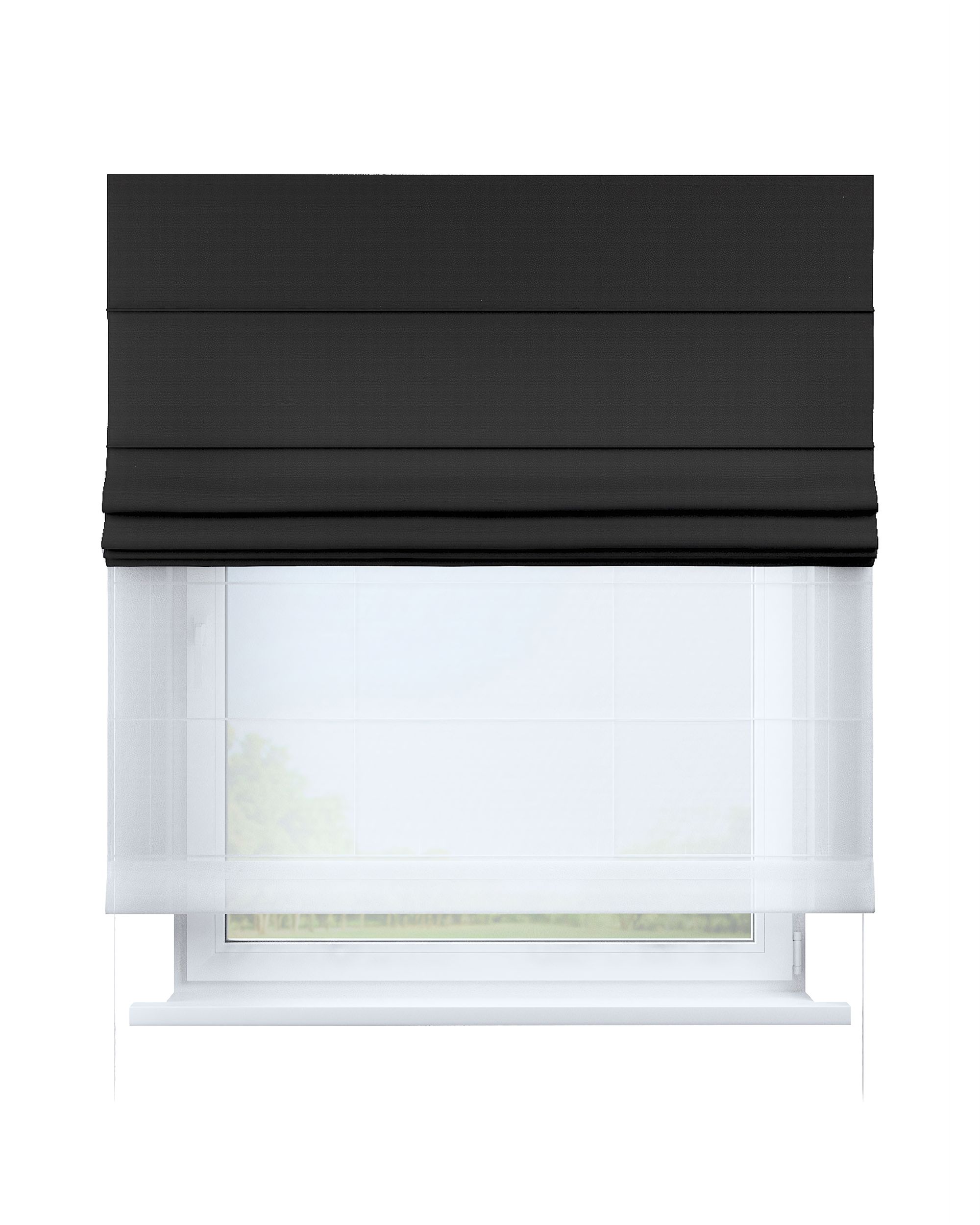 Duo med ensfarvet voile farge sort