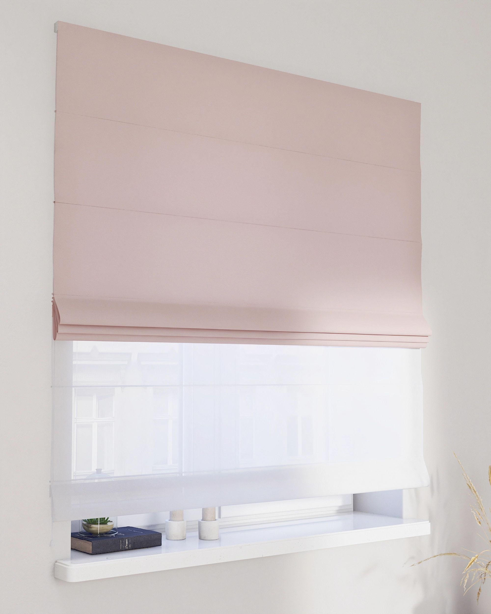 Duo med ensfarvet voile farge pink