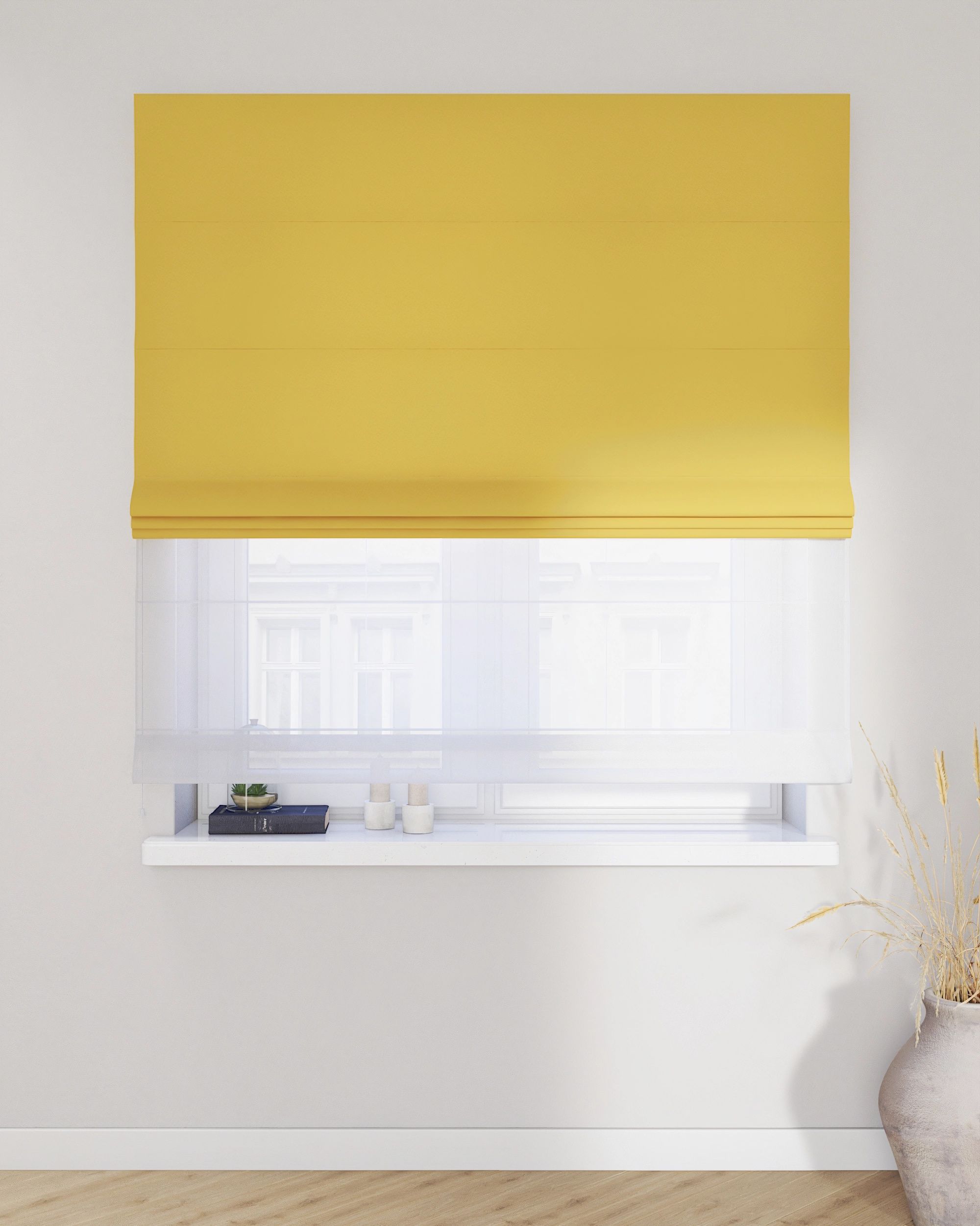 Duo med ensfarvet voile farge gul (hover)