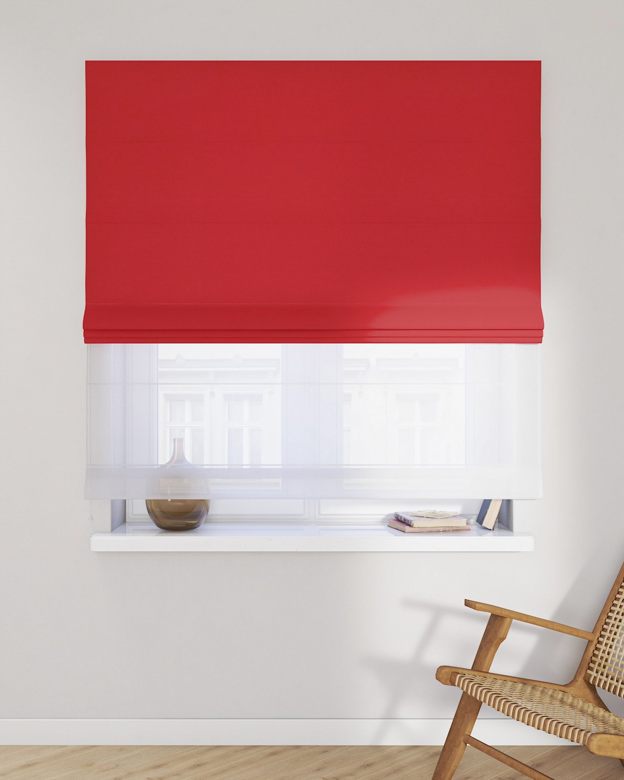 Duo med ensfarvet voile farge rød (hover)