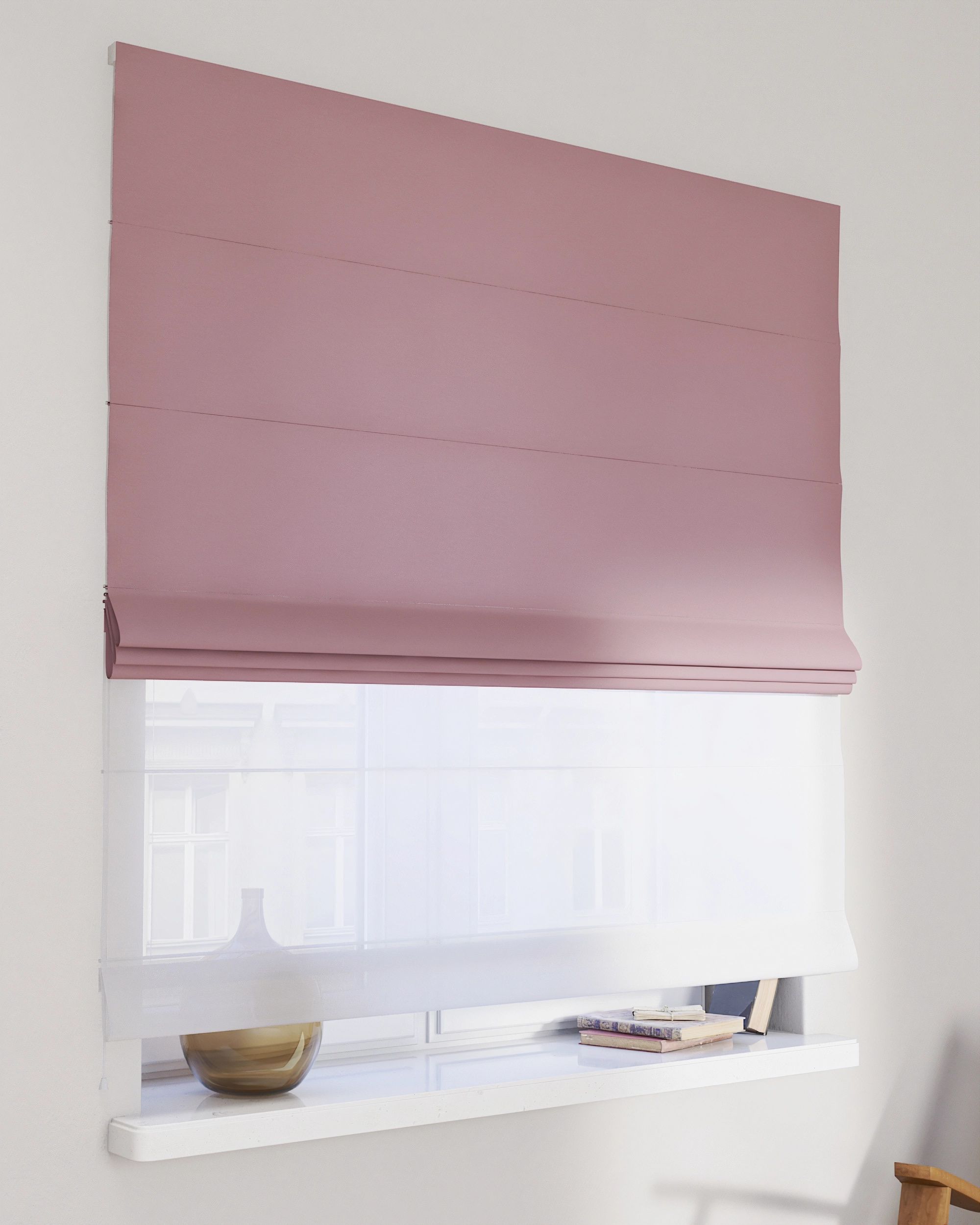 Duo med ensfarvet voile farge pink