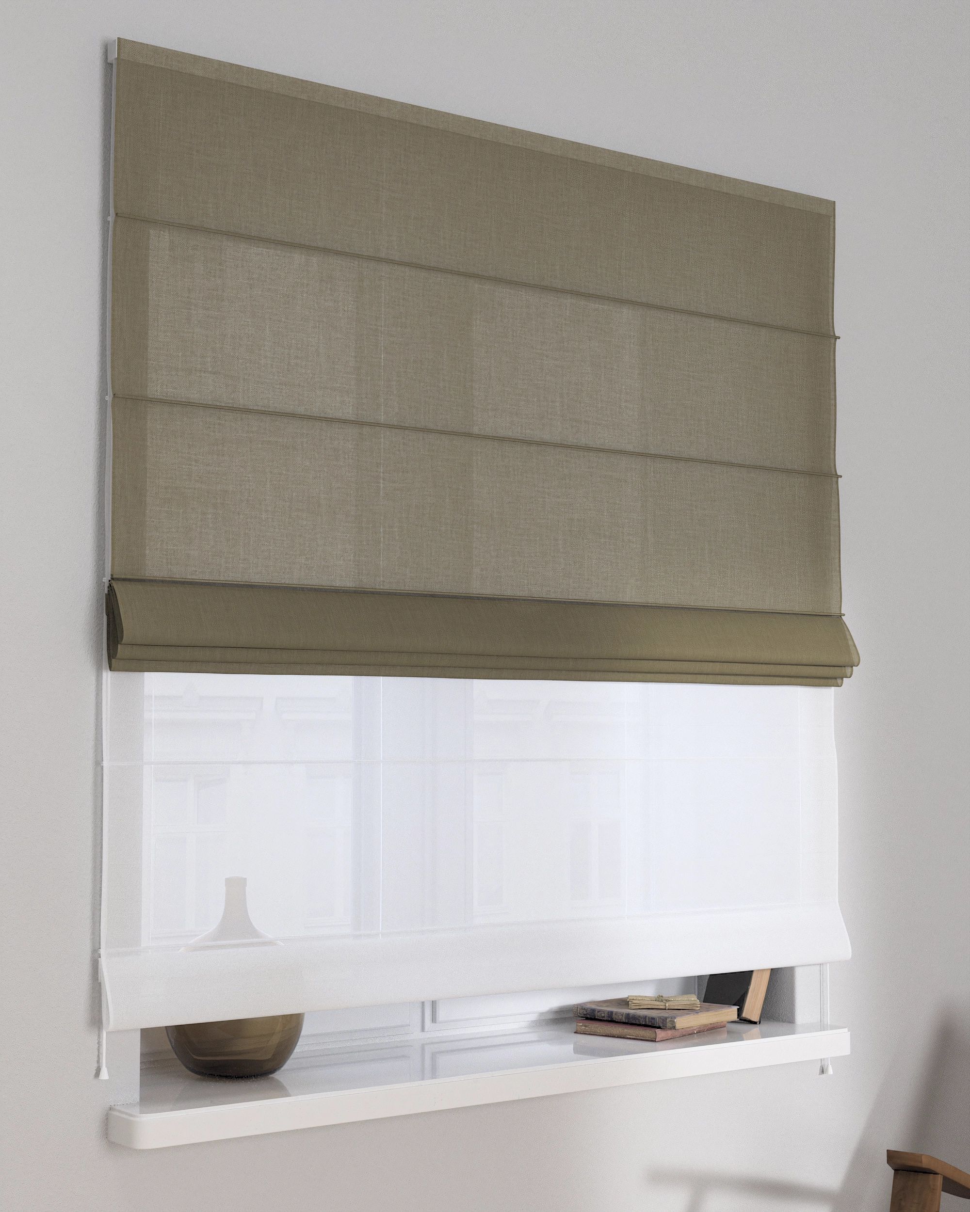 Duo med ensfarvet voile farge brub stoff grov (hover)