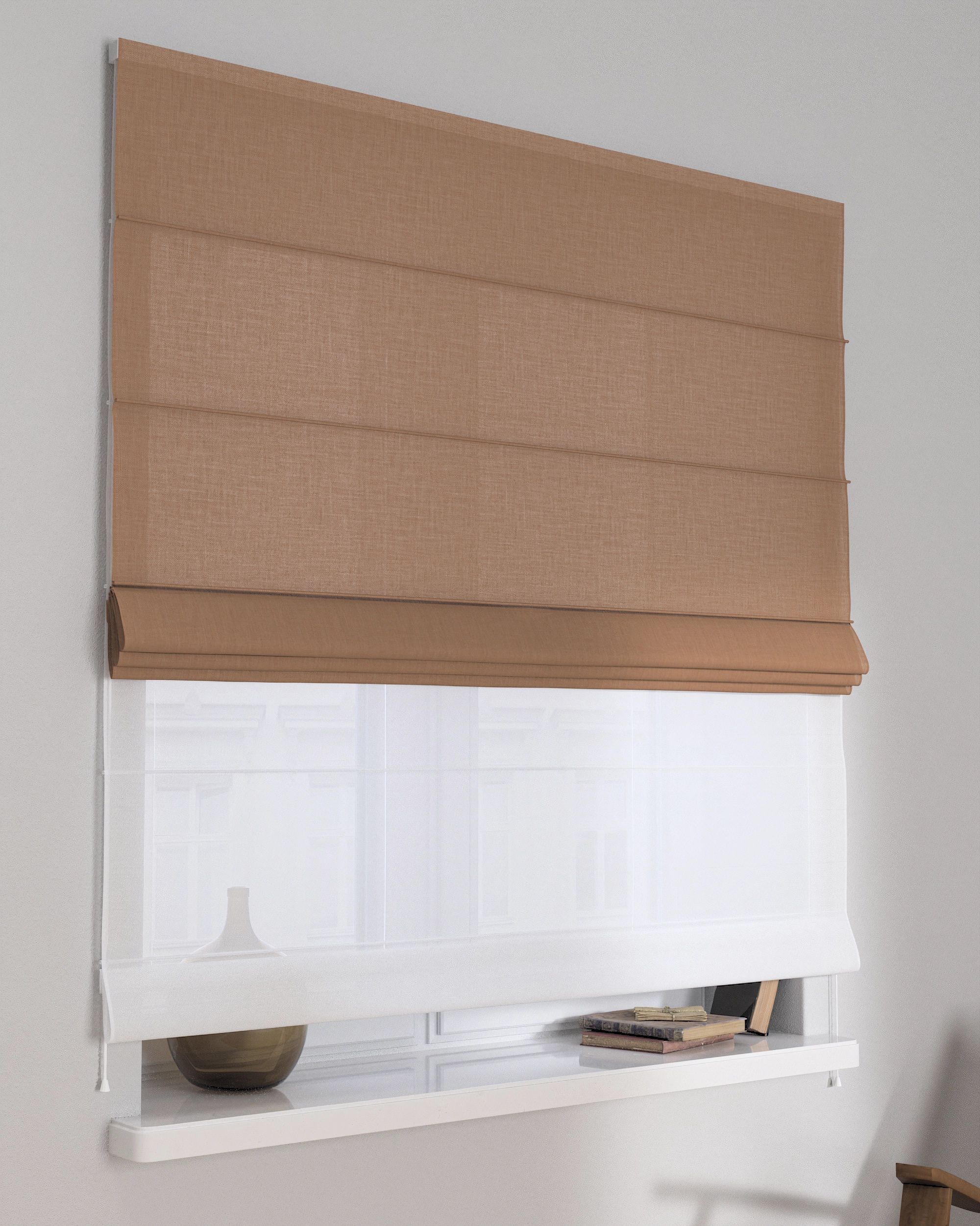 Duo med ensfarvet voile farge brub stoff grov (hover)