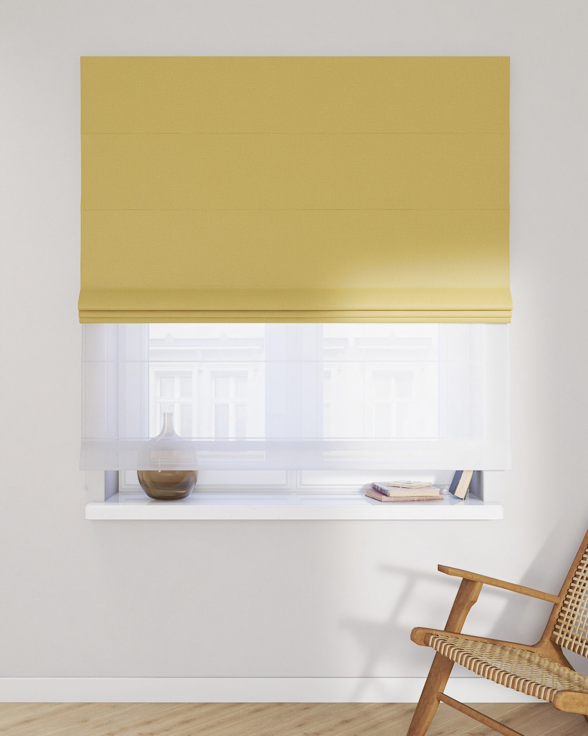 Duo med ensfarvet voile farge brub stoff mørkleggende (hover)