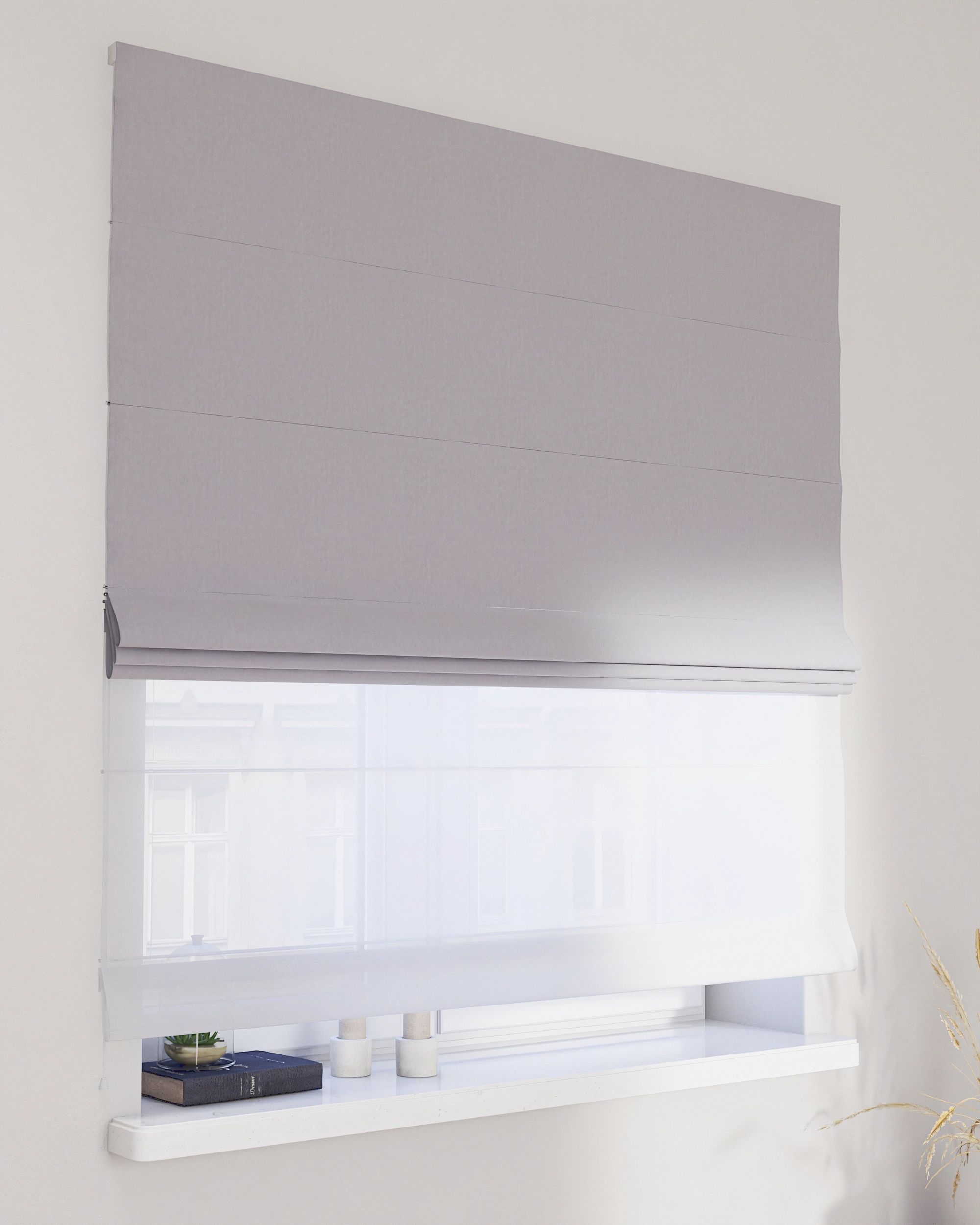 Duo med ensfarvet voile farge grå stoff blank, velur