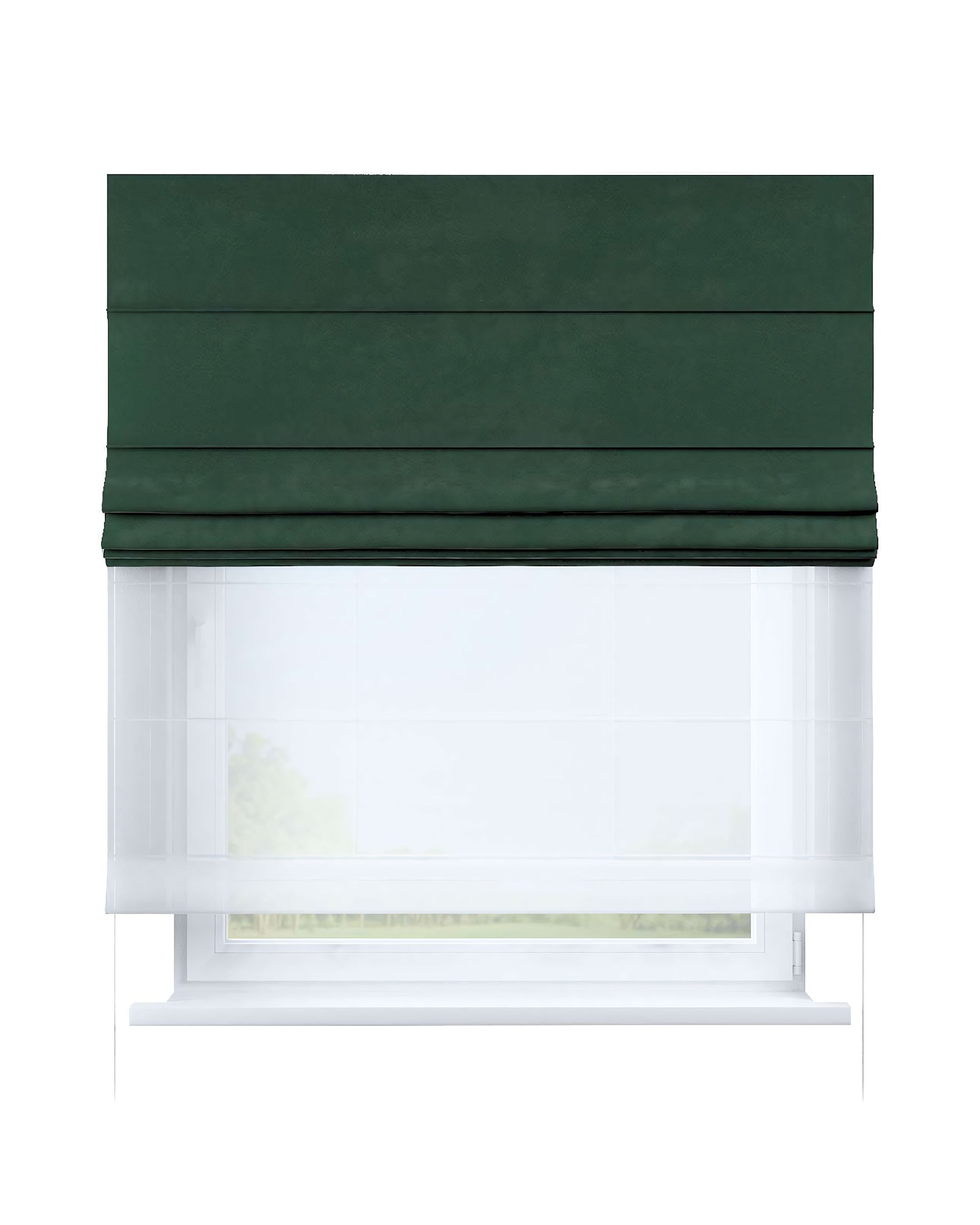 Duo med ensfarvet voile farge grønn stoff blank, velur