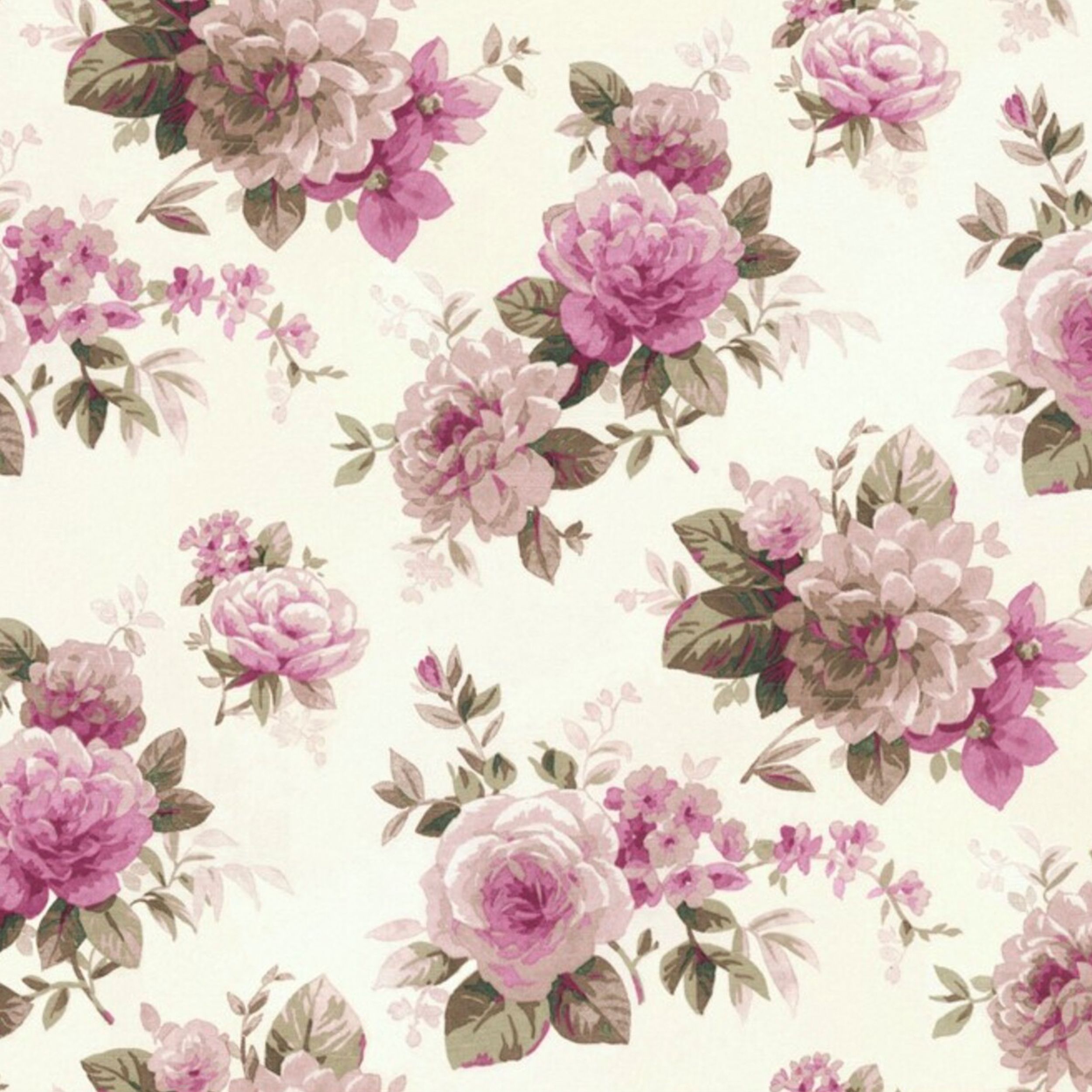 Londres 141-07 naturhvit med rosa og grønn print