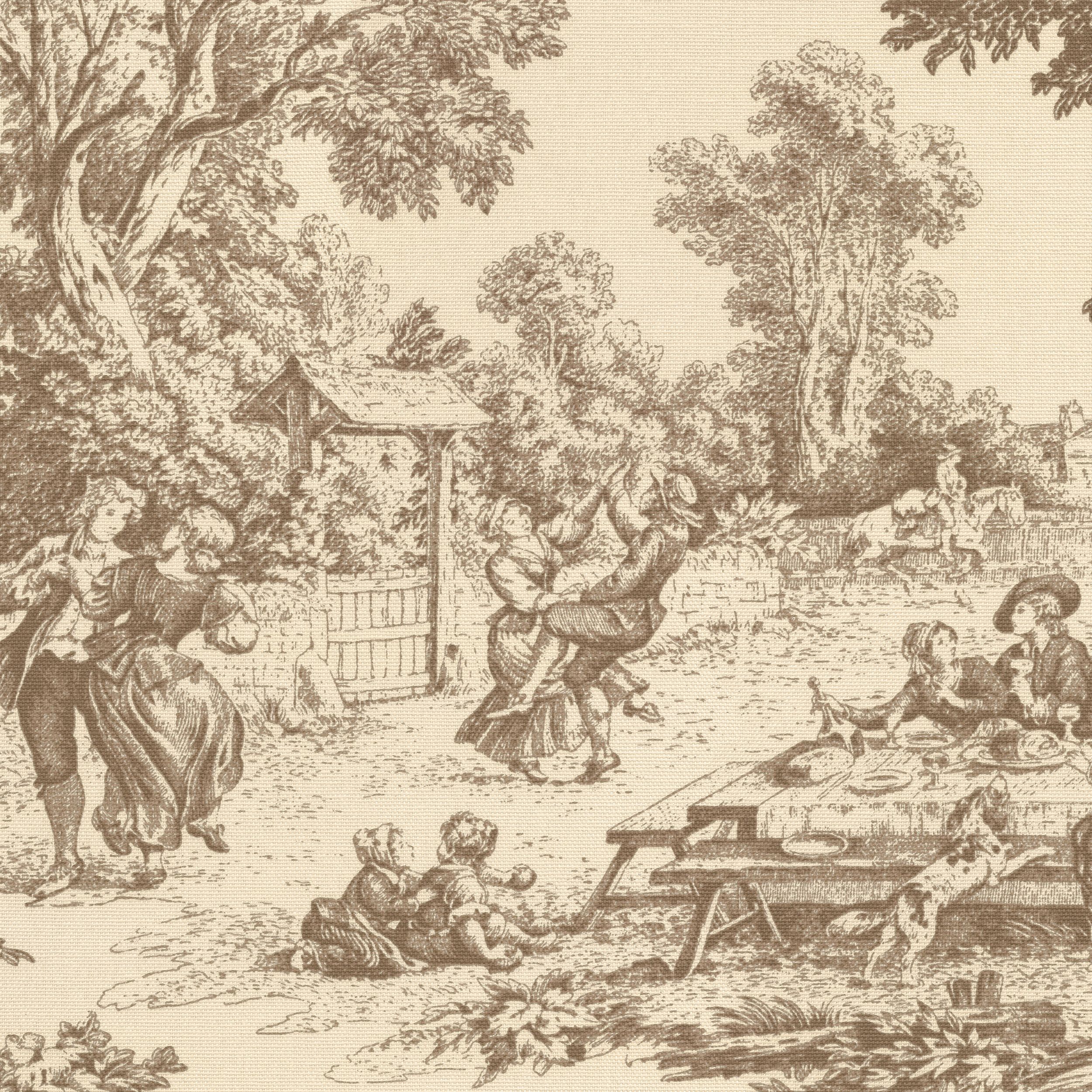 Avinon 144-53 brun print, krem bakgrunn