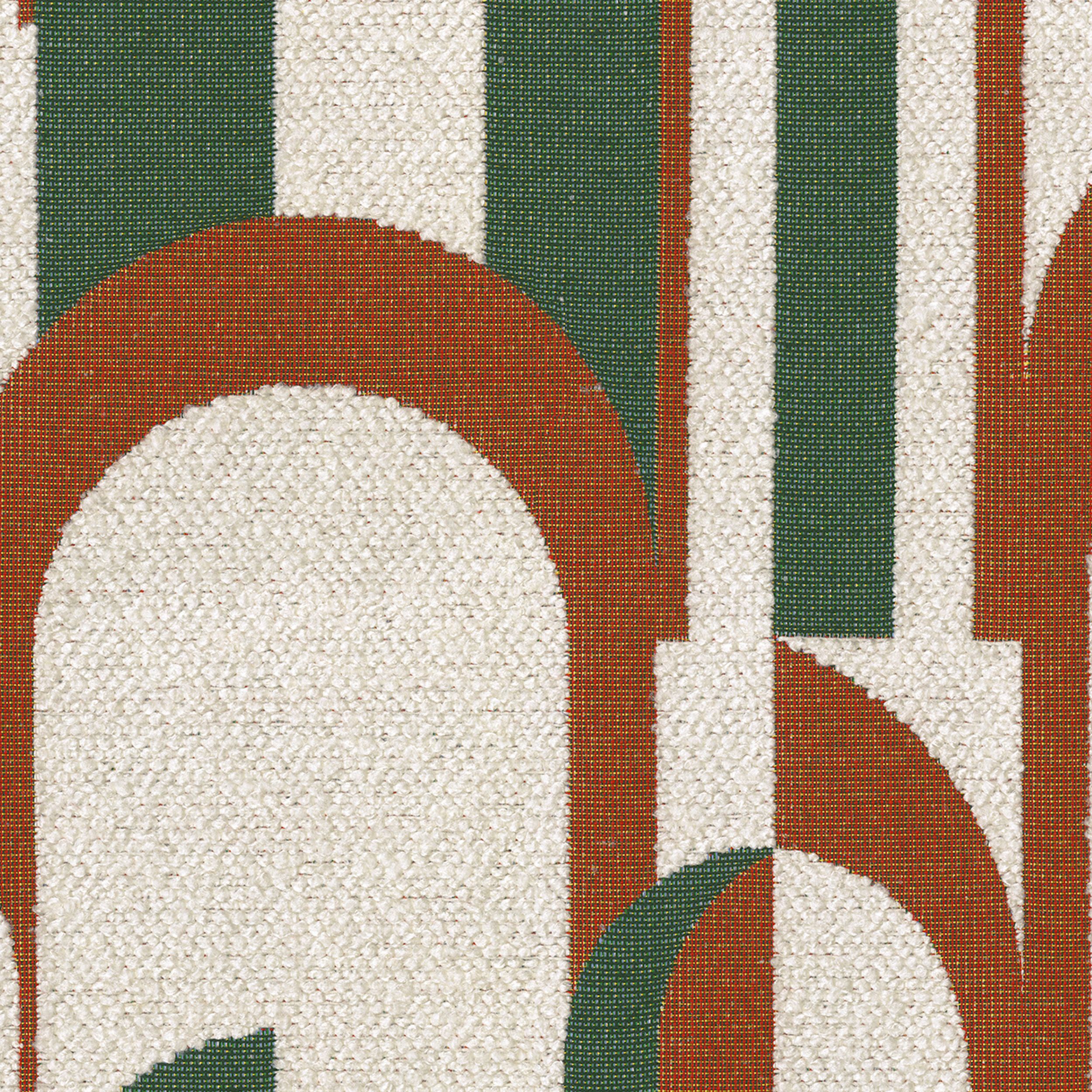 Cosy Home 145-11 boucle naturhvit grønn og terracotta