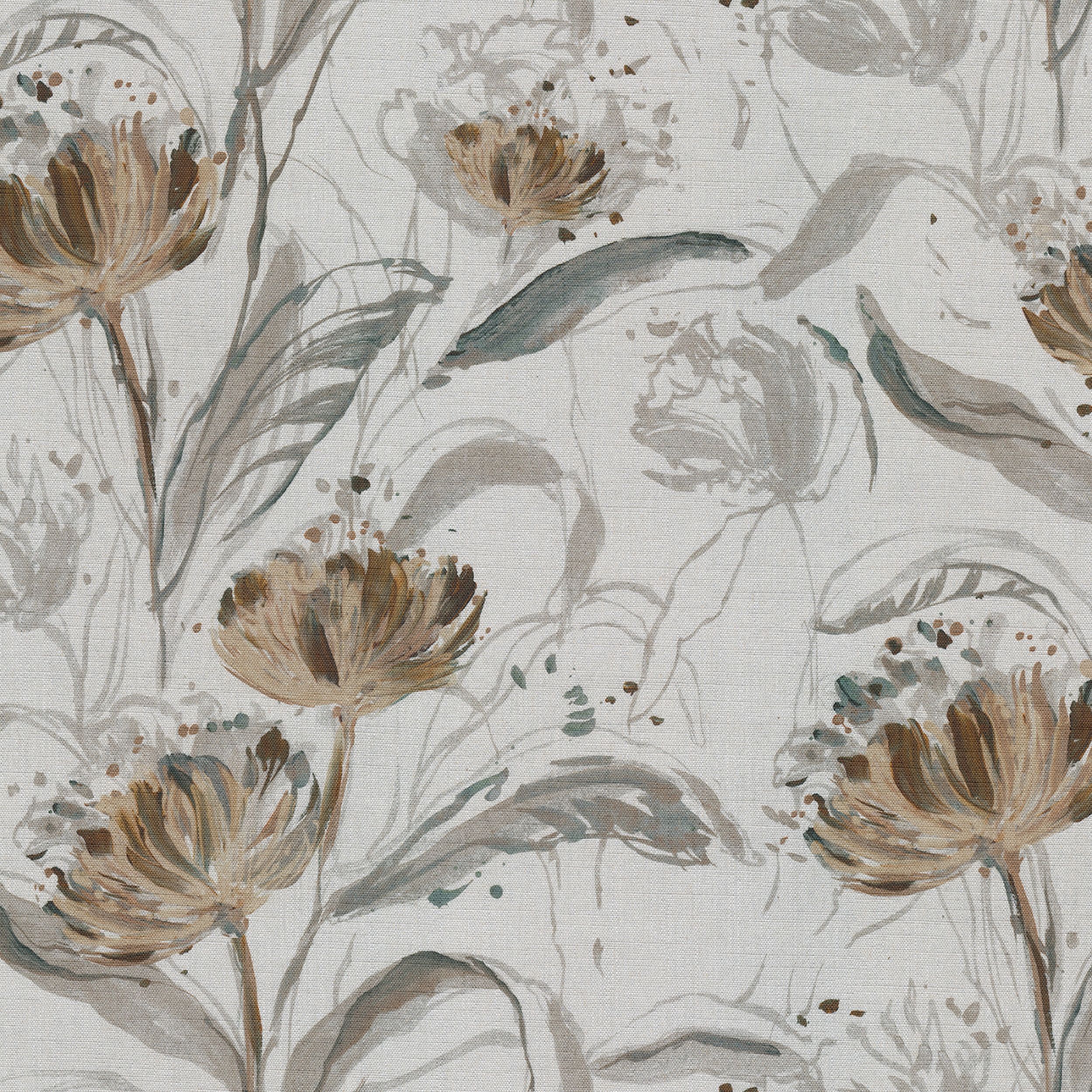 Botanic Viscose 145-22 naturhvit med print