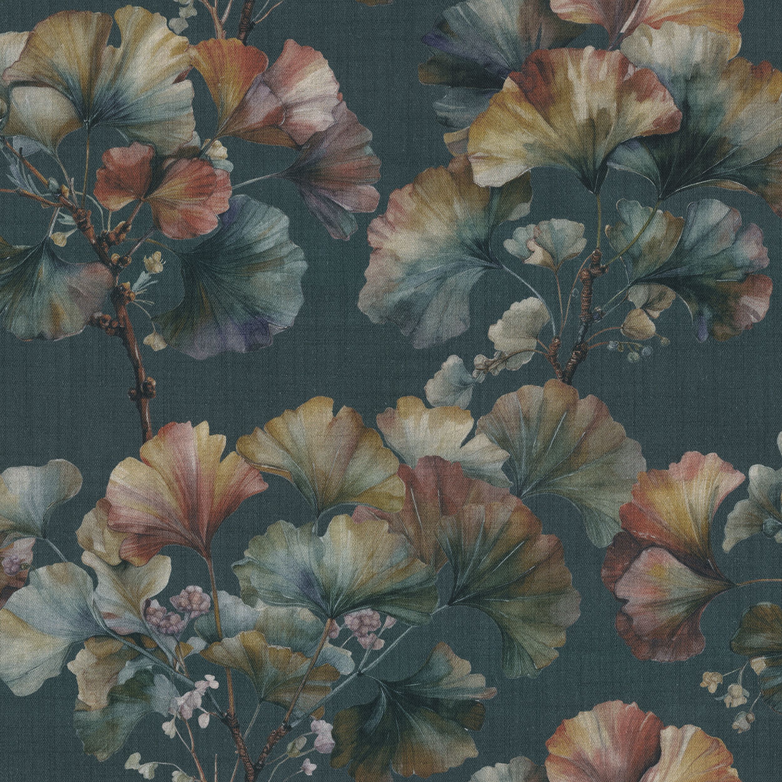 Botanic Viscose 145-24 naturhvit med print